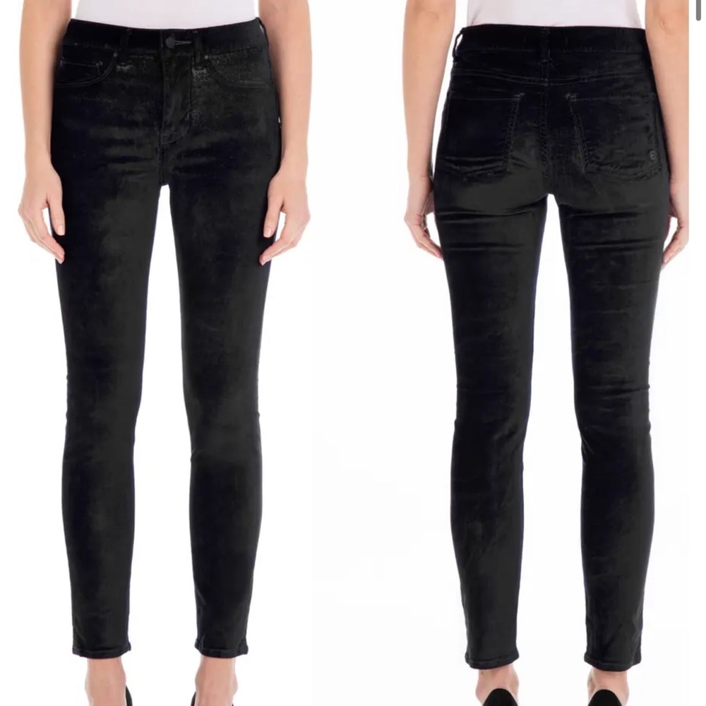 Fidelity Gwen Velveteen Ankle Skinny Jeans FIDELITY DENIM black velour velvet